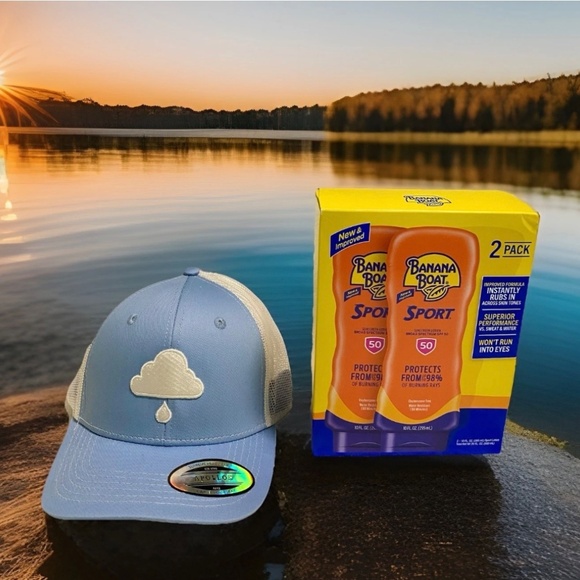 2x 10oz Banana Boat Sport Ultra SPF50 Sunscreen No Oxybenzone Water Resist + Cap - Picture 2 of 7